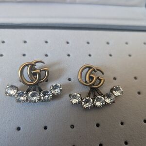 Gucci Gold GG Crystal Earrings